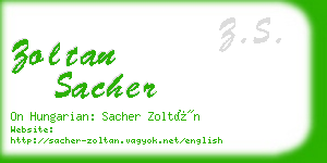 zoltan sacher business card